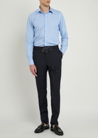 Slowear Drawstring Tapered-leg Wool Trousers Navy