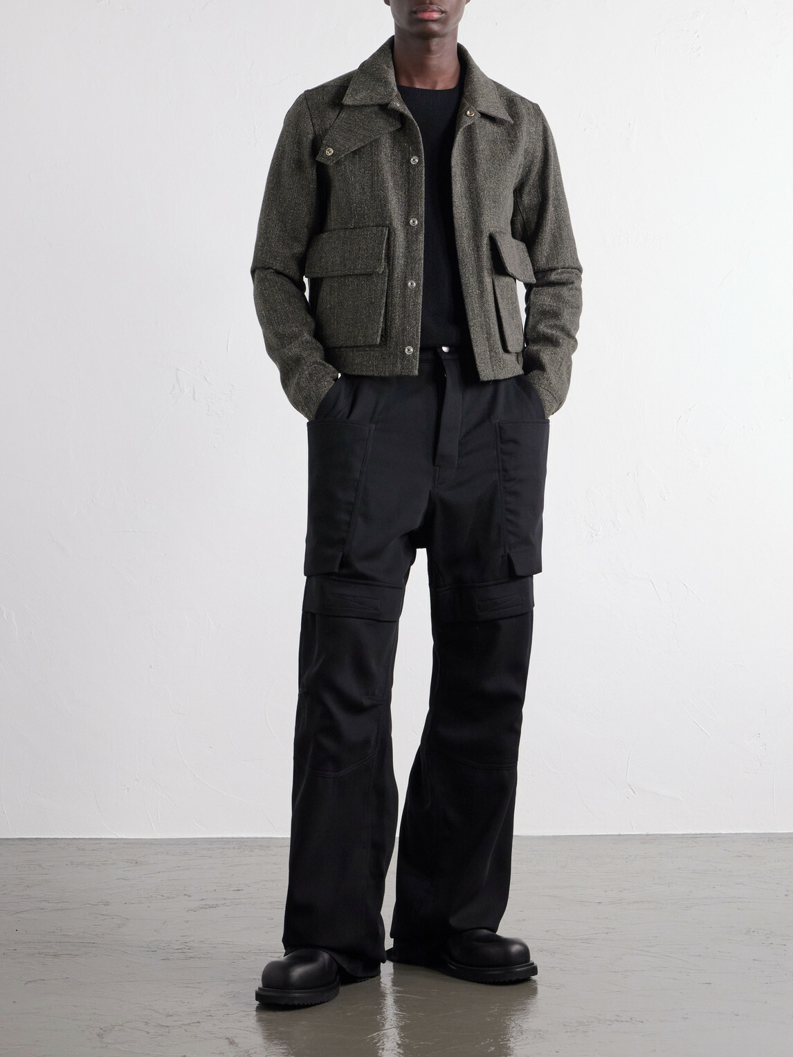 Rick Owens - Tower Alice Mélange Wool Bomber Jacket - Gray