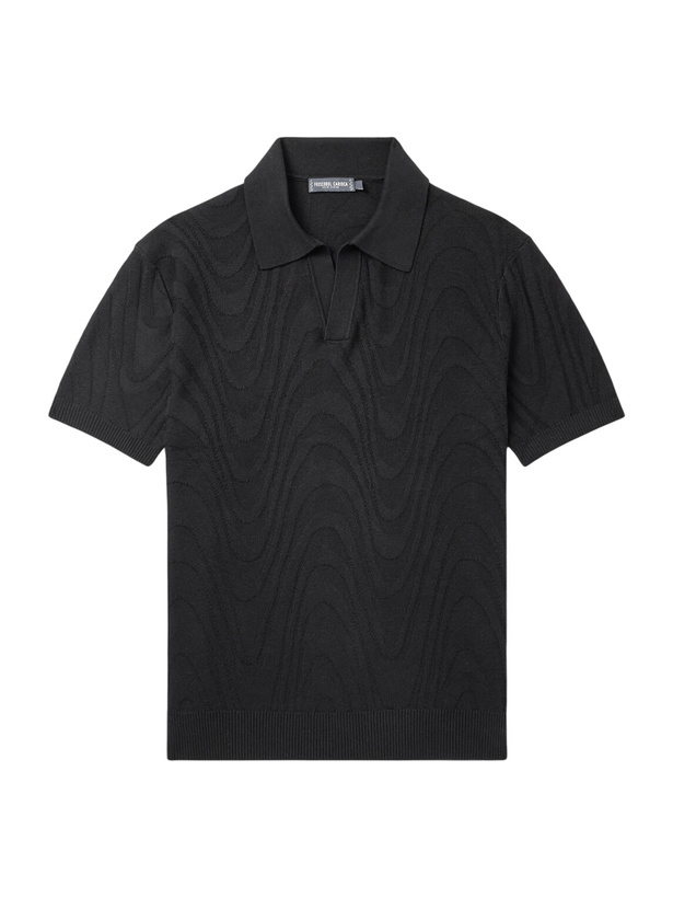 Photo: Frescobol Carioca - Rino Cotton and Silk-Blend Polo Shirt - Black