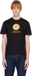 Versace Black Embroidered Medusa T-Shirt