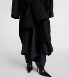 Balenciaga Gathered tie-front cotton shirt dress