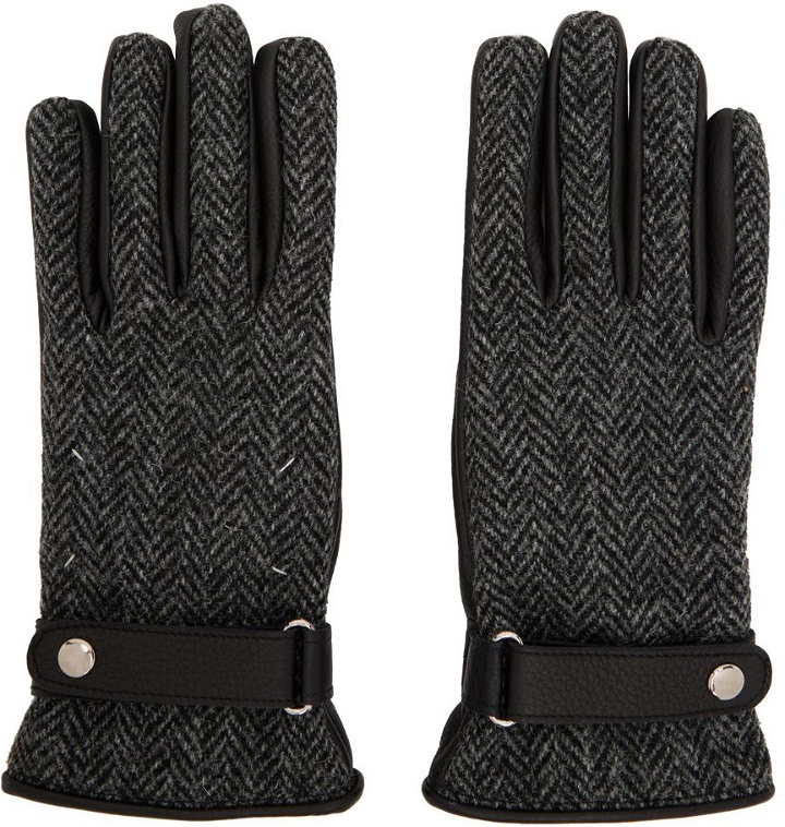 Photo: Maison Margiela Black & Gray Herringbone Gloves