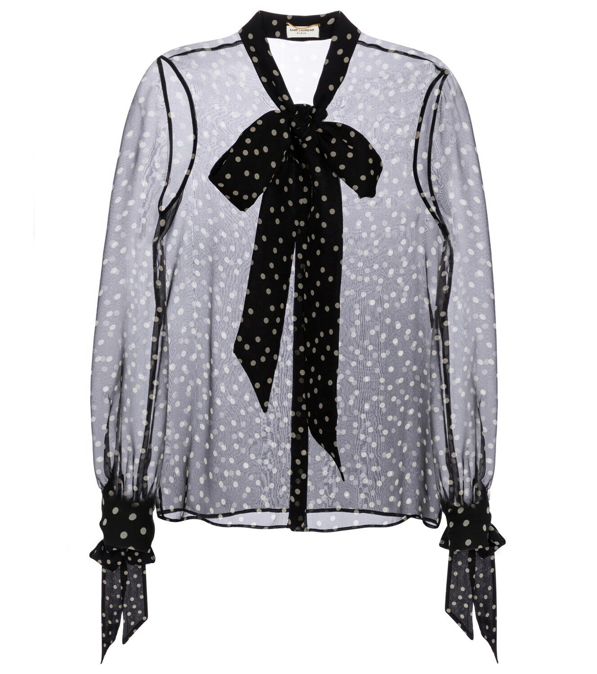 【送料&関税込】Saint Laurent Camel Poplin Blouse Blouse in washed silk, beige | 