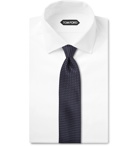 TOM FORD - 8cm Pin-Dot Silk-Jacquard Tie - Navy