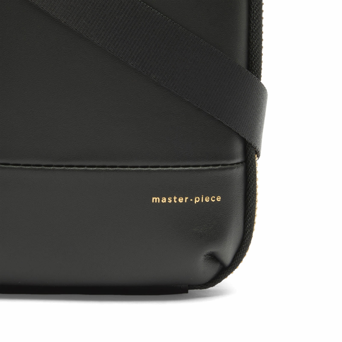 Master-Piece Gloss Leather Shoulder Bag in Black 