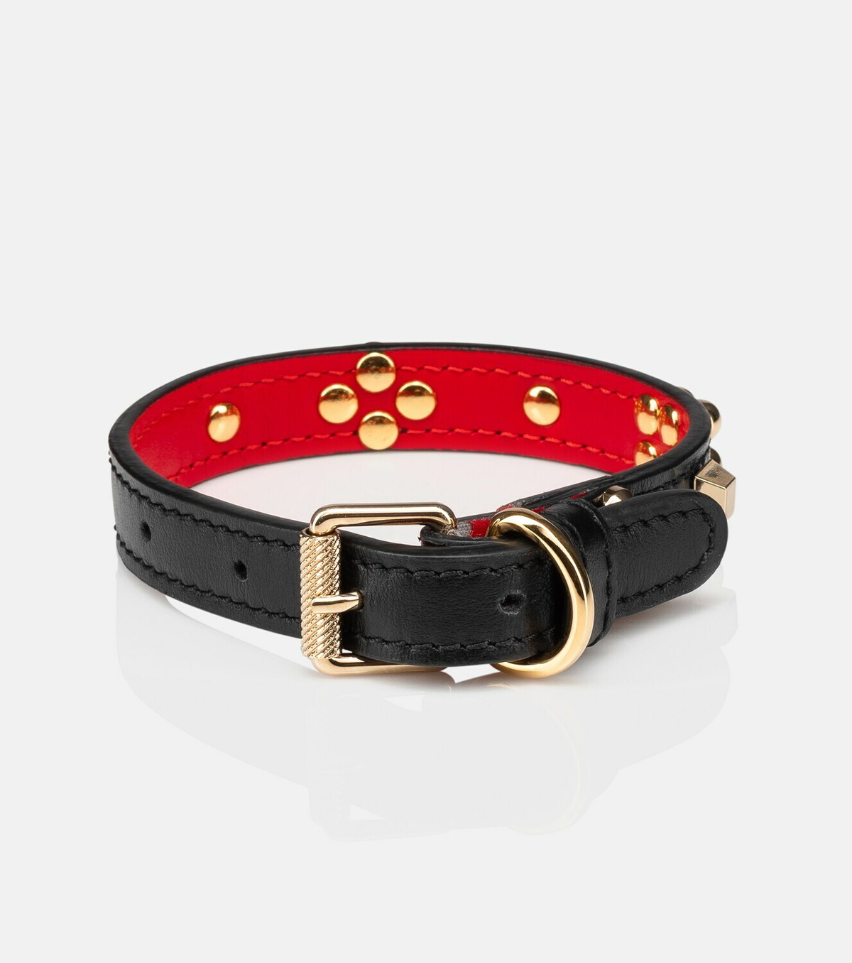 Christian Louboutin - Loubicollar XS embellished leather dog collar