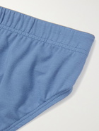 HANRO - Superior Mercerised Stretch-Cotton Briefs - Blue