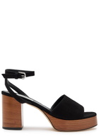 Toteme 90 Suede Platform Sandals Black Other