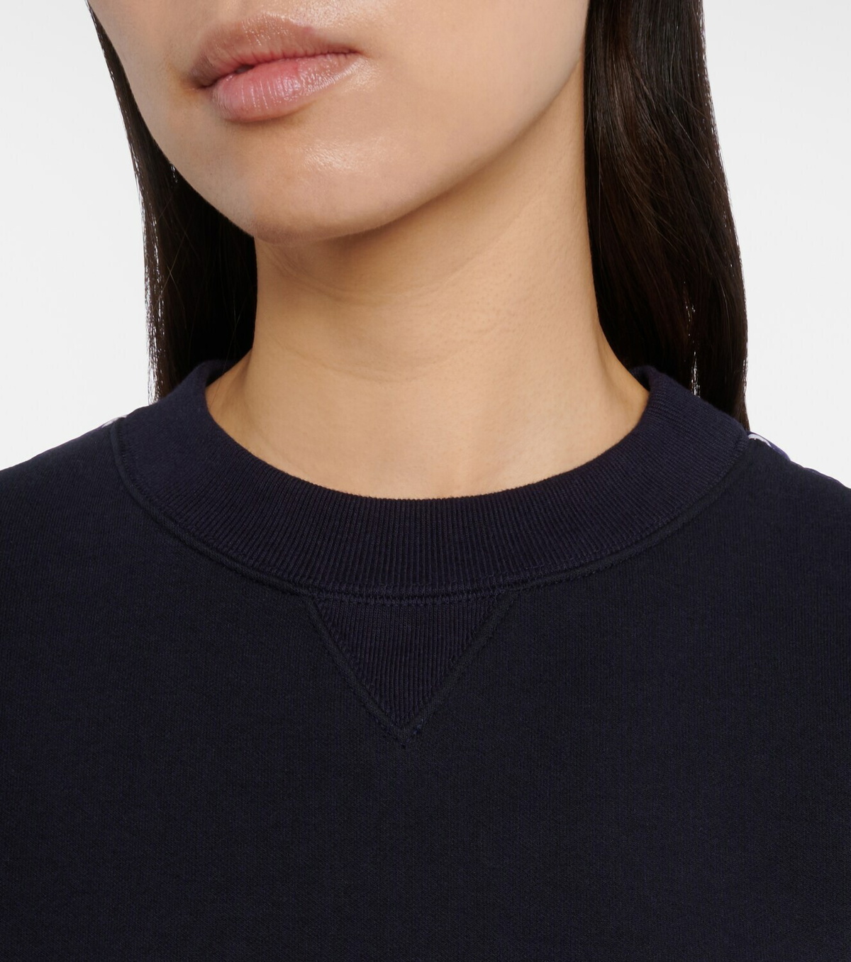 Sacai Striped cotton-blend sweatshirt