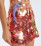 Retrofête Dorothy embellished halterneck minidress