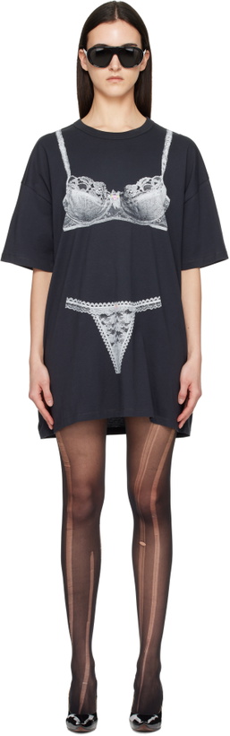 Photo: VAQUERA Black Trompe L'Oeil Tall Tee Minidress