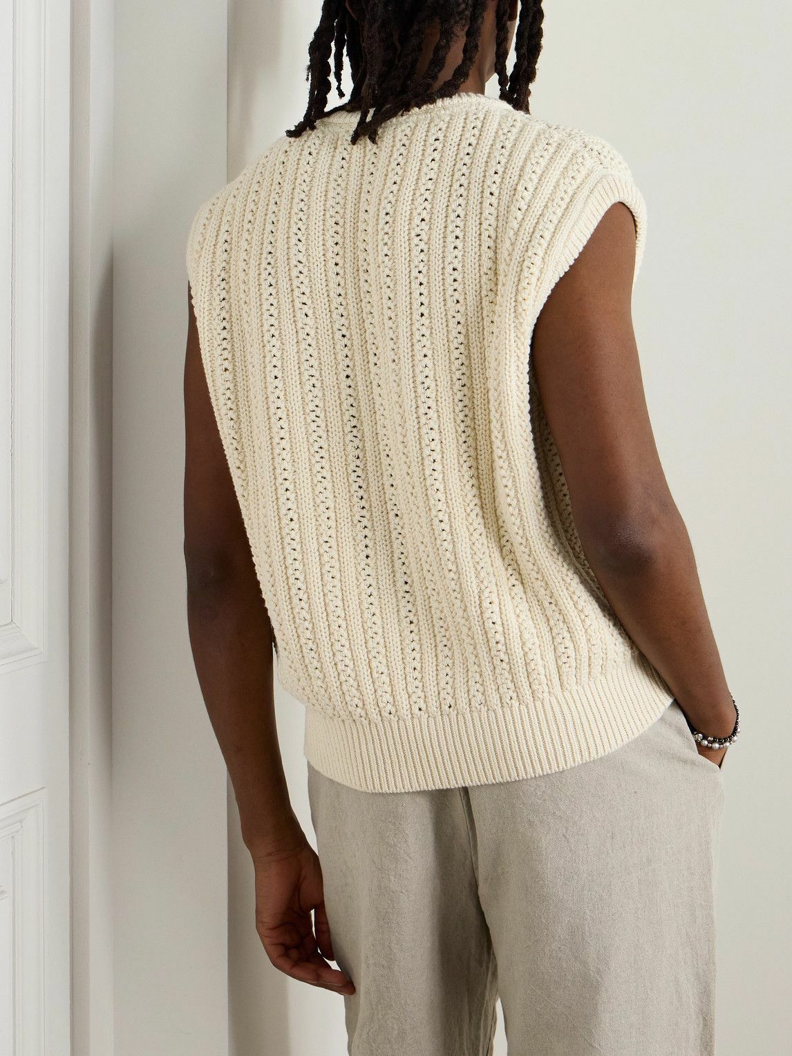 A Kind Of Guise - Vinay Garment-Dyed Ribbed-Knit Cotton Vest - Neutrals