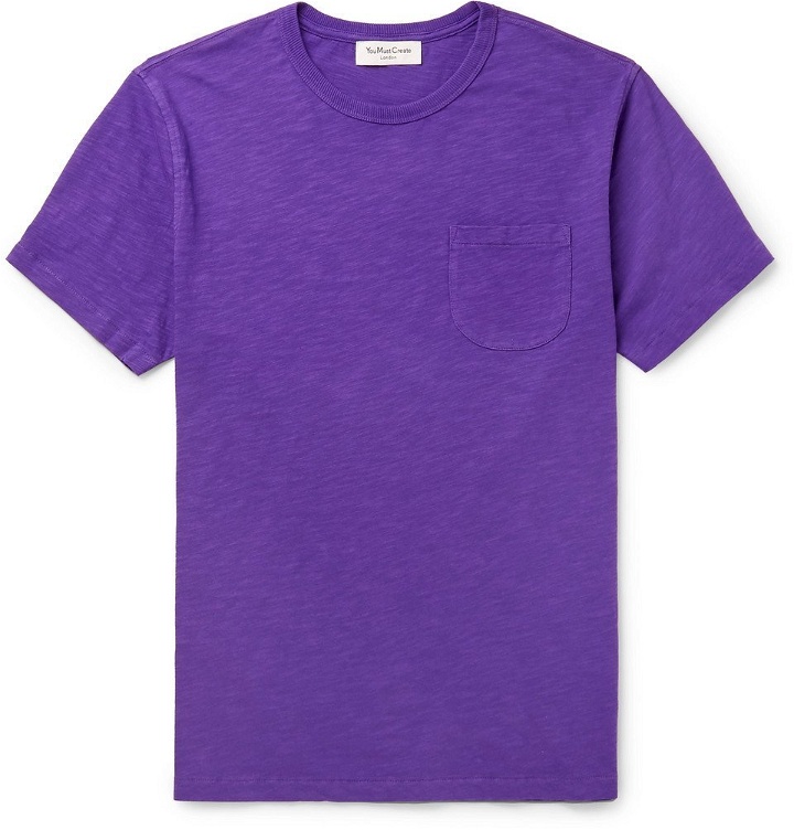 Photo: YMC - Slim-Fit Slub Cotton-Jersey T-Shirt - Purple