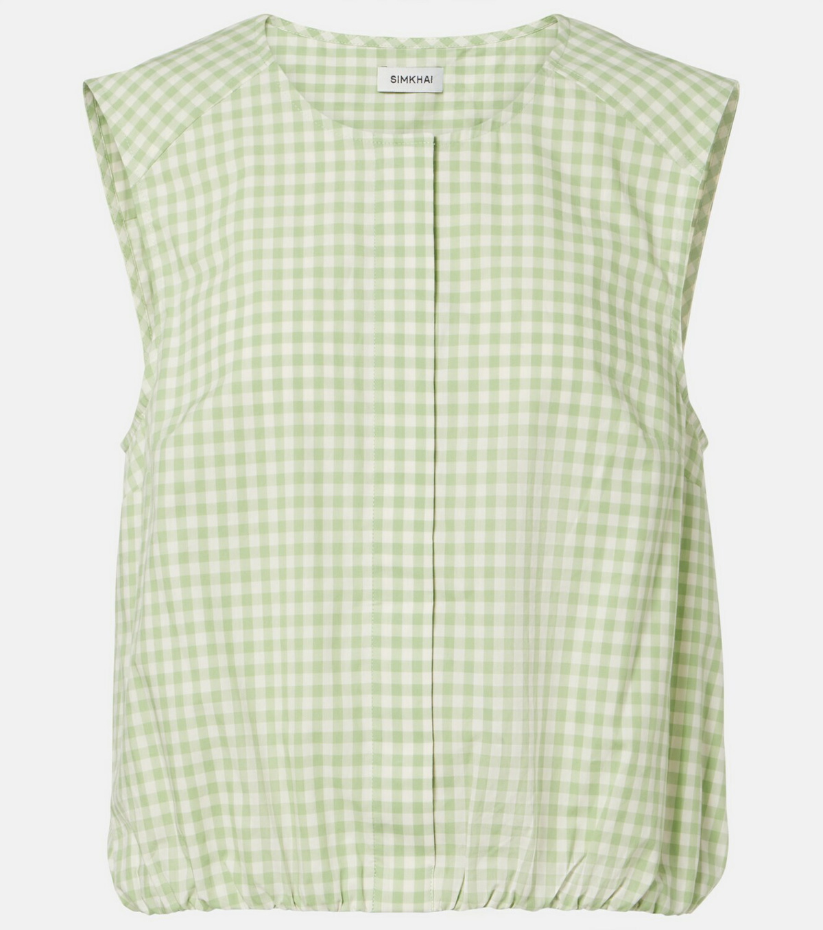 Simkhai Gingham cotton-blend top