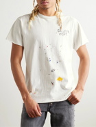 Gallery Dept. - Boardwalk Paint-Splattered Logo-Print Cotton-Jersey T-Shirt - White