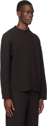 HOMME PLISSÉ ISSEY MIYAKE Brown Rustic Knit Sweater