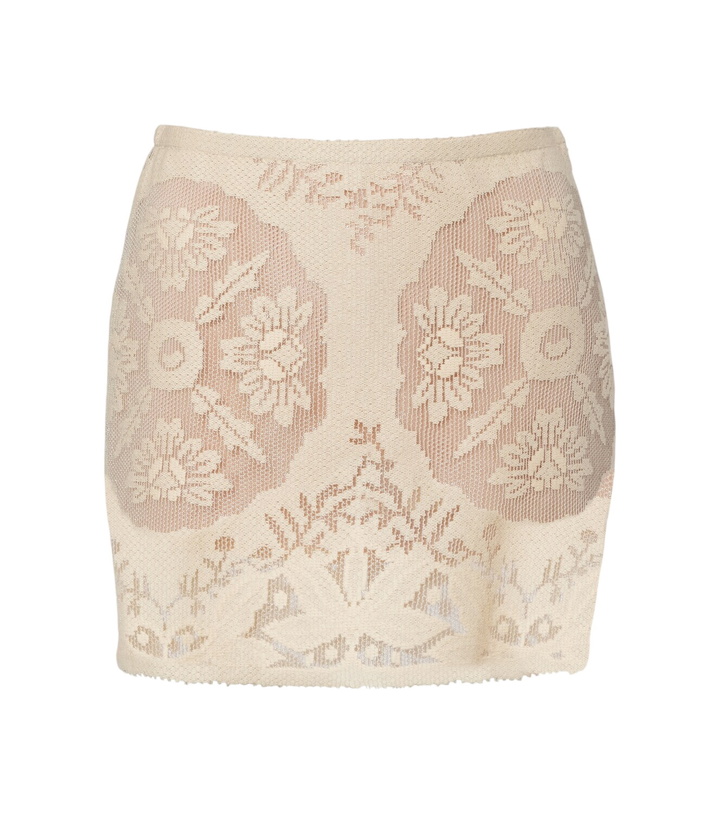 Photo: Valentino Floral cotton-blend miniskirt