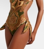 Zimmermann Mahon cutout printed swimsuit