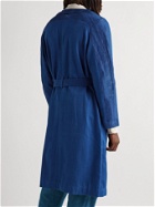 11.11/eleven eleven - Indigo-Dyed Organic Linen and Cotton-Blend Trench Coat - Blue