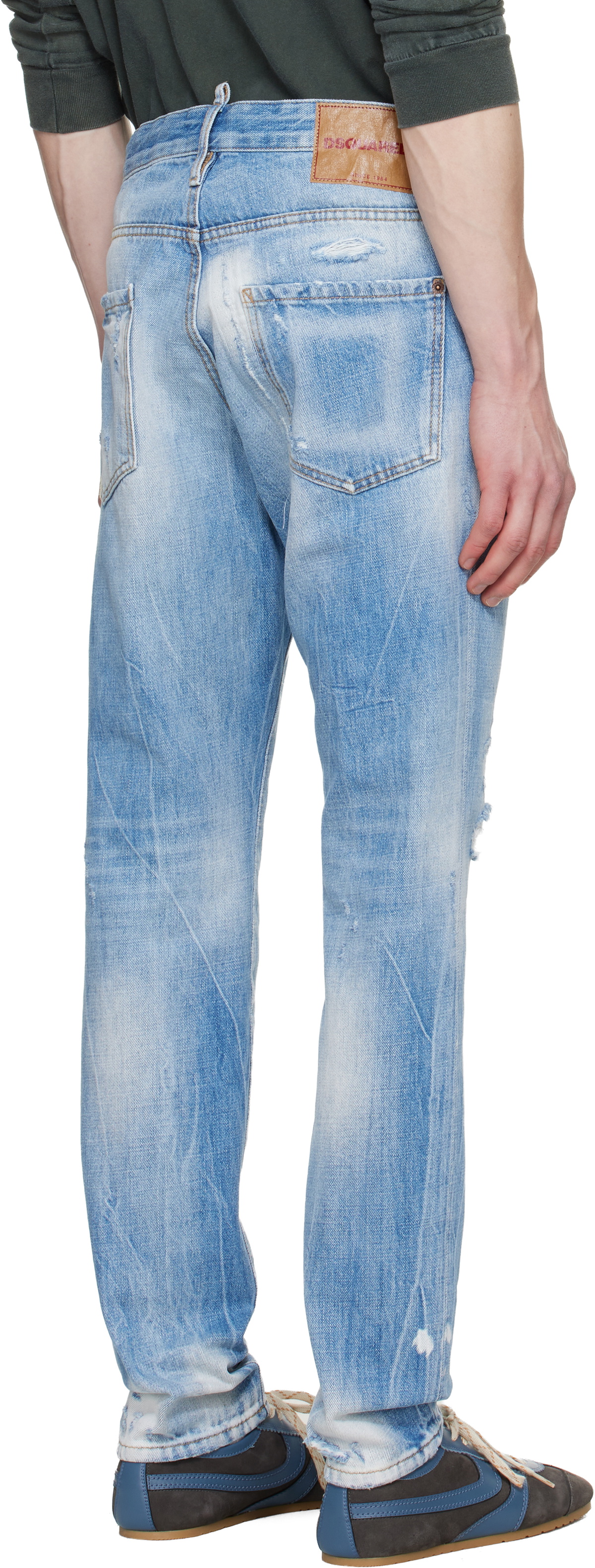Dsquared2 Blue Light Wash Teddy Jeans