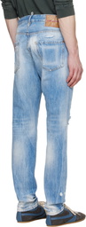 Dsquared2 Blue Light Wash Teddy Jeans