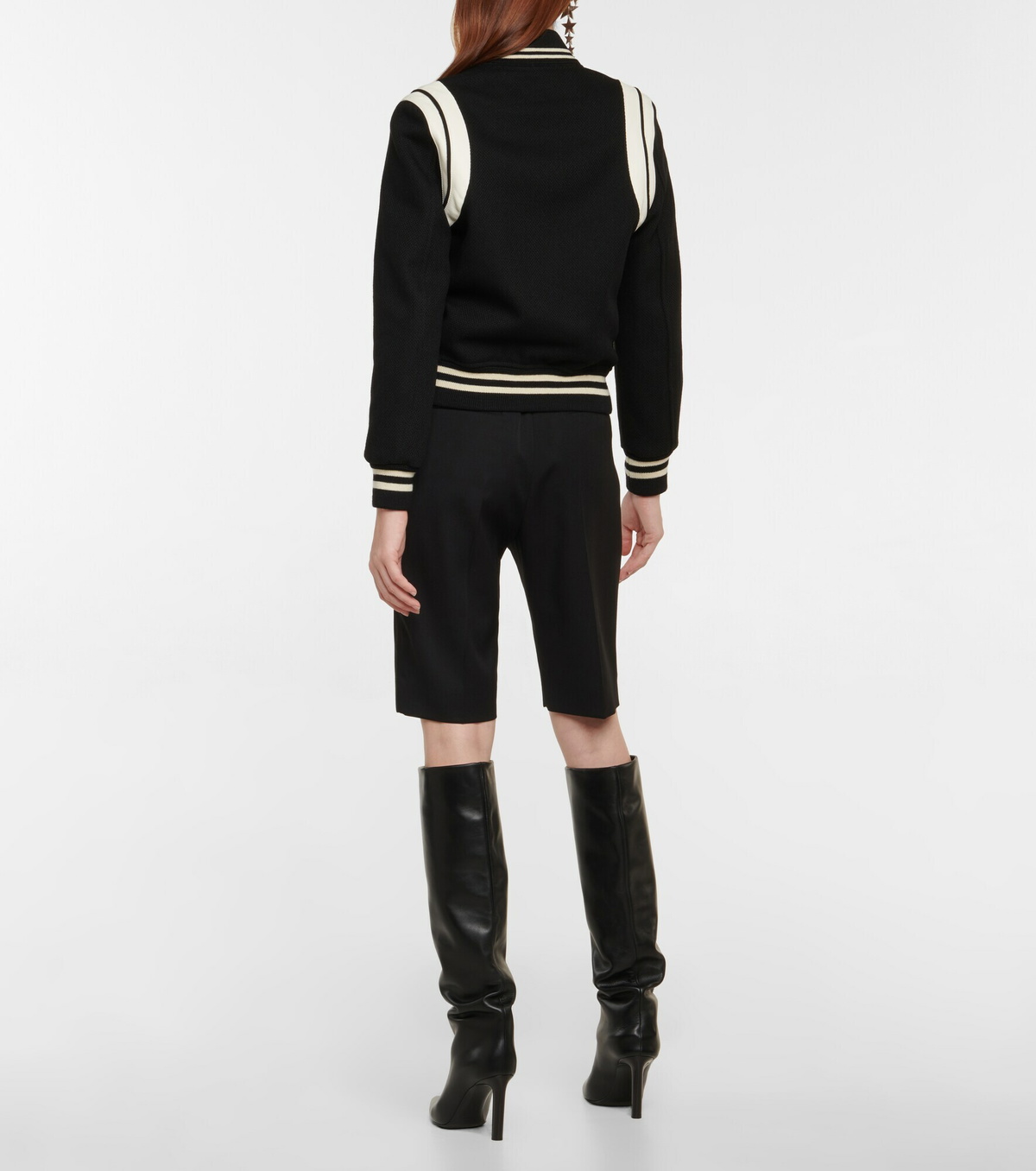 SAINT LAURENT TEDDY JACKET  ウール ジャケット Saint Laurent Teddy Varsity Jacket | Black | FARFETCH