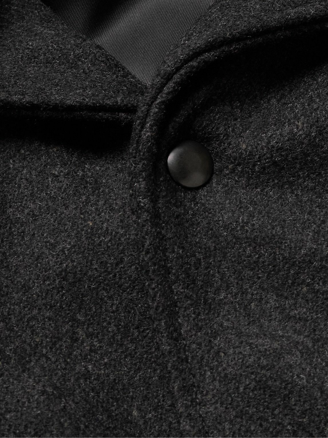 Golden Bear - The Hayes Leather-Panelled Wool-Blend Varsity Jacket - Black