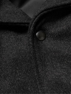 Golden Bear - The Hayes Leather-Panelled Wool-Blend Varsity Jacket - Black