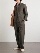 Altea - Virgin Wool-Blend Seersucker Overshirt - Green