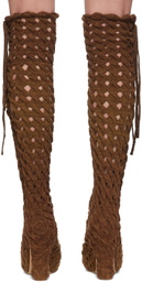 Isa Boulder SSENSE Exclusive Brown Spiralcable Tall Boots
