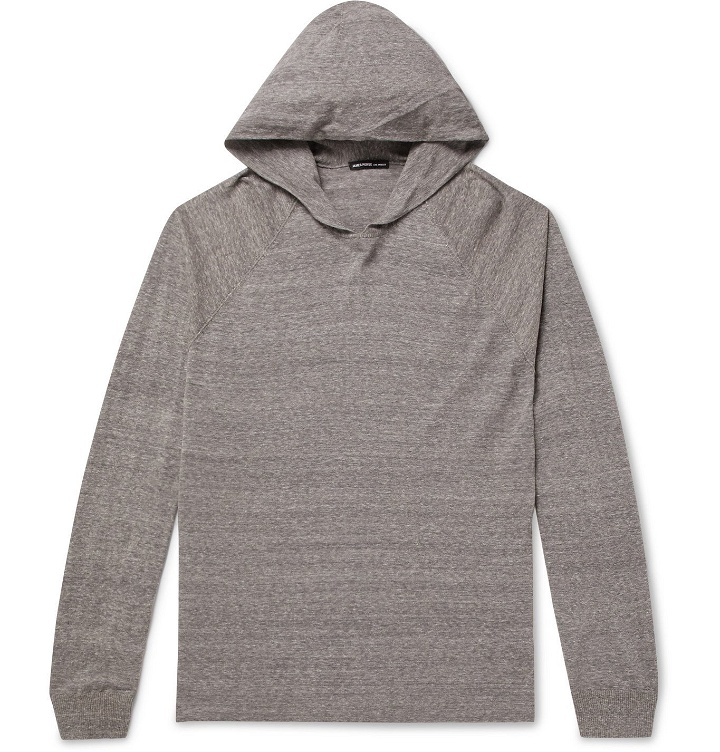 Photo: James Perse - Mélange Cotton-Jersey Hoodie - Gray