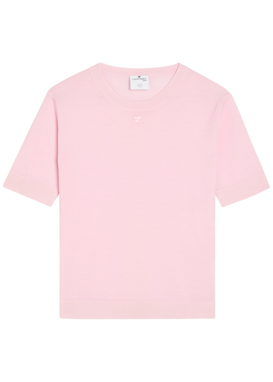 Courrèges Merino Wool T-shirt Light Pink