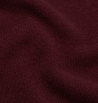 Kingsman - Wool and Cashmere-Blend Half-Zip Sweater - Burgundy