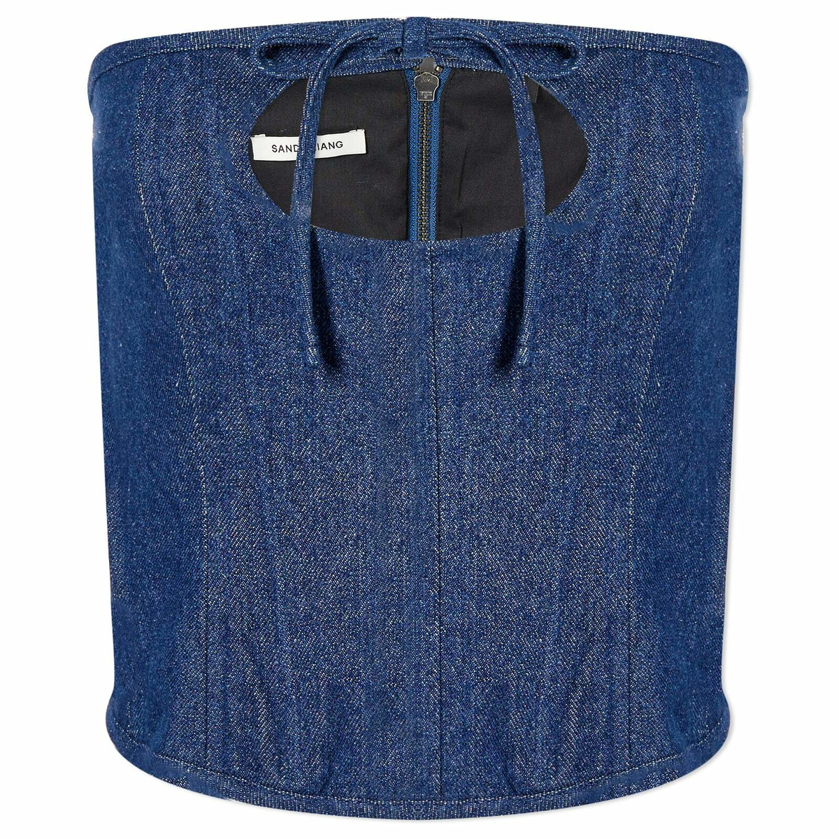Sandy Liang Women's Isa Corset Top in Indigo