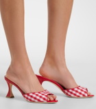 Manolo Blahnik Jadara leather-trimmed gingham mules