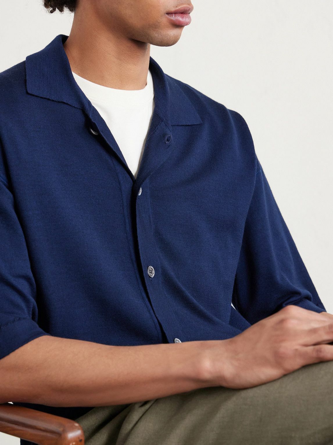 Barena - Merino Wool Shirt - Blue