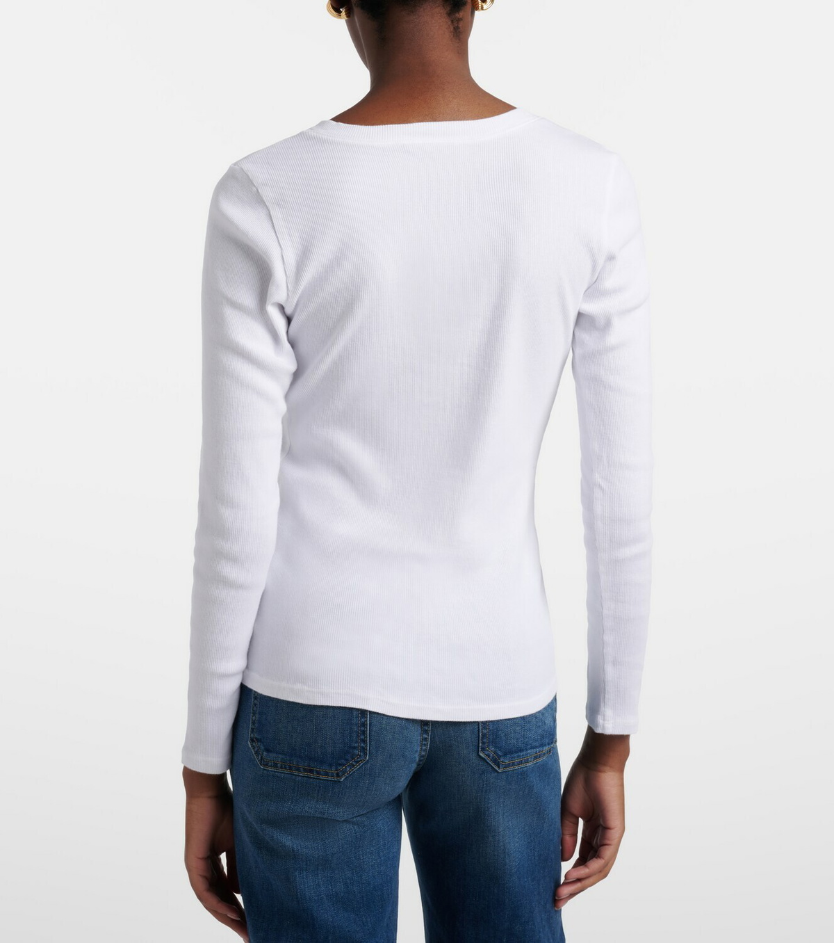 Nili Lotan Jordan ribbed-knit cotton Henley shirt