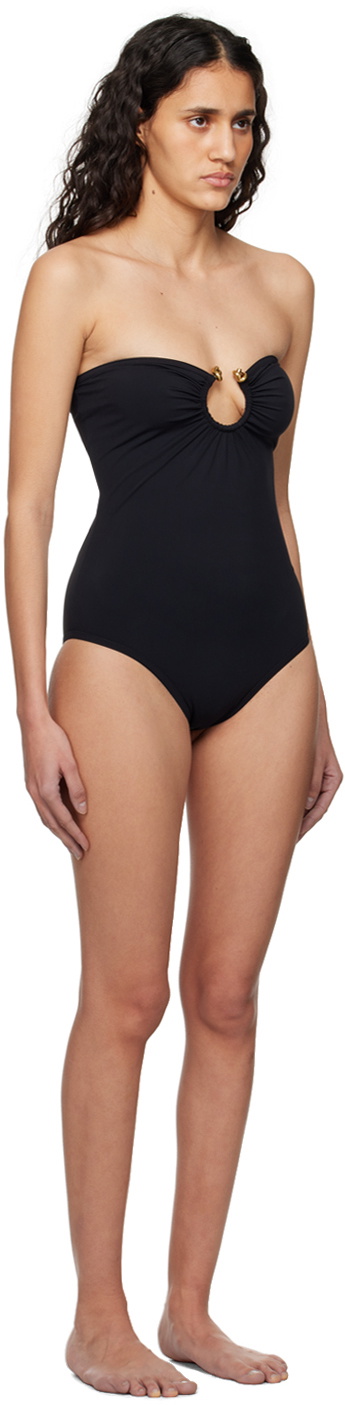 Bottega Veneta Black Knot Ring One-Piece Swimsuit