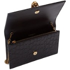 Saint Laurent Brown Croc Kate Tassel Chain Wallet Bag