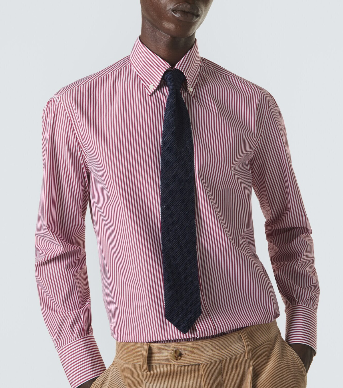 Brunello Cucinelli Striped cotton poplin shirt