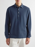 Boglioli - Cotton-Blend Piqué Polo Shirt - Blue