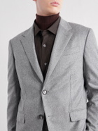 Zegna - Wool and Cashmere-Blend Mélange Flannel Suit Jacket - Gray