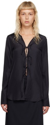 Victoria Beckham Black Tied Blouse