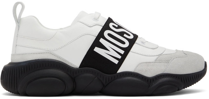 Photo: Moschino White Elastic Band Sneakers