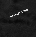 Off-White - Slim-Fit Logo-Print Loopback Cotton-Jersey Hoodie - Men - Black