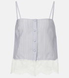 Frame Lace-trimmed striped silk camisole