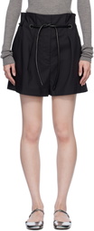 3.1 Phillip Lim Black Origami Pleated Shorts