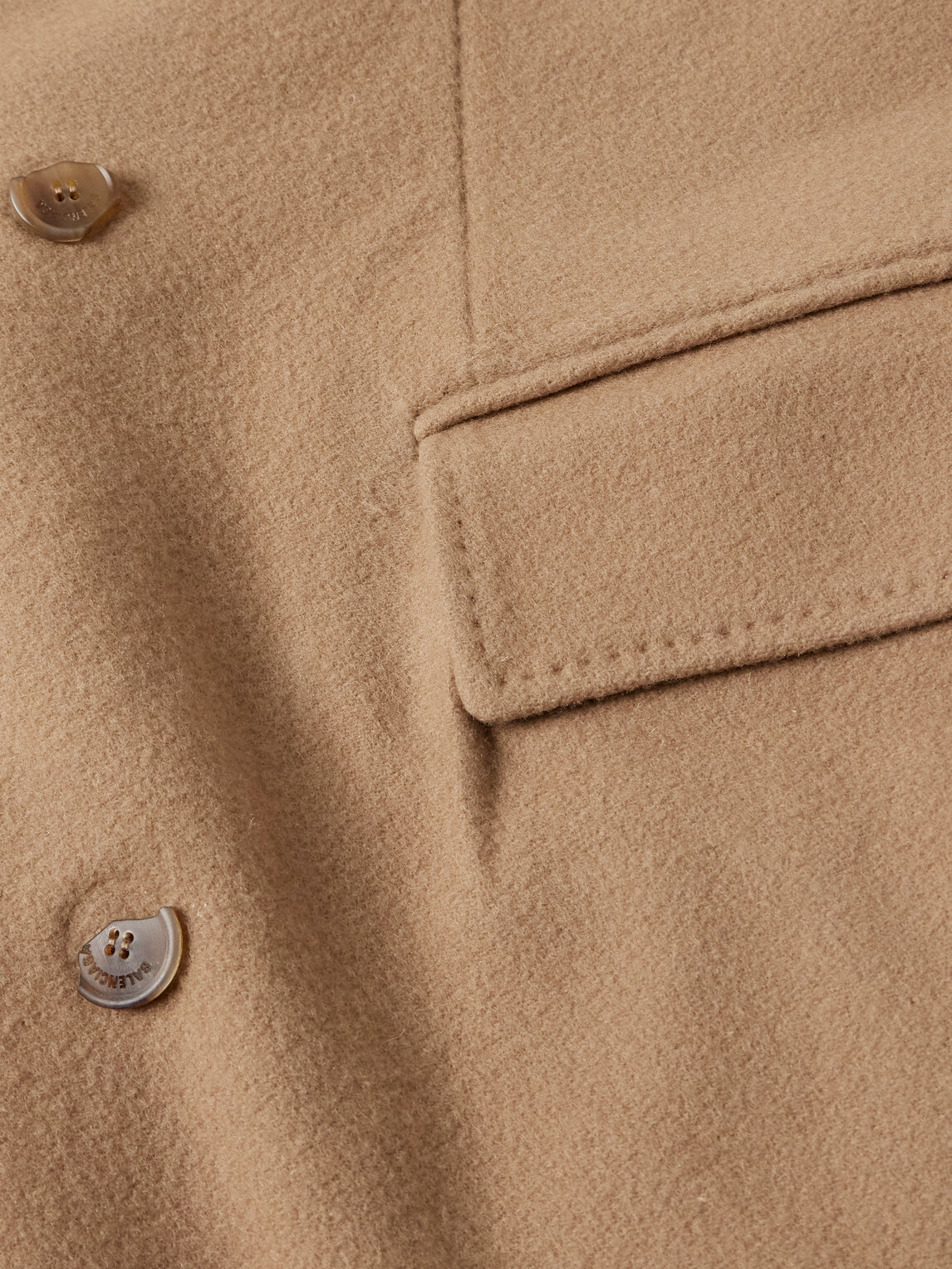 Balenciaga - Oversized Double-Breasted Distressed Wool-Felt Coat - Brown