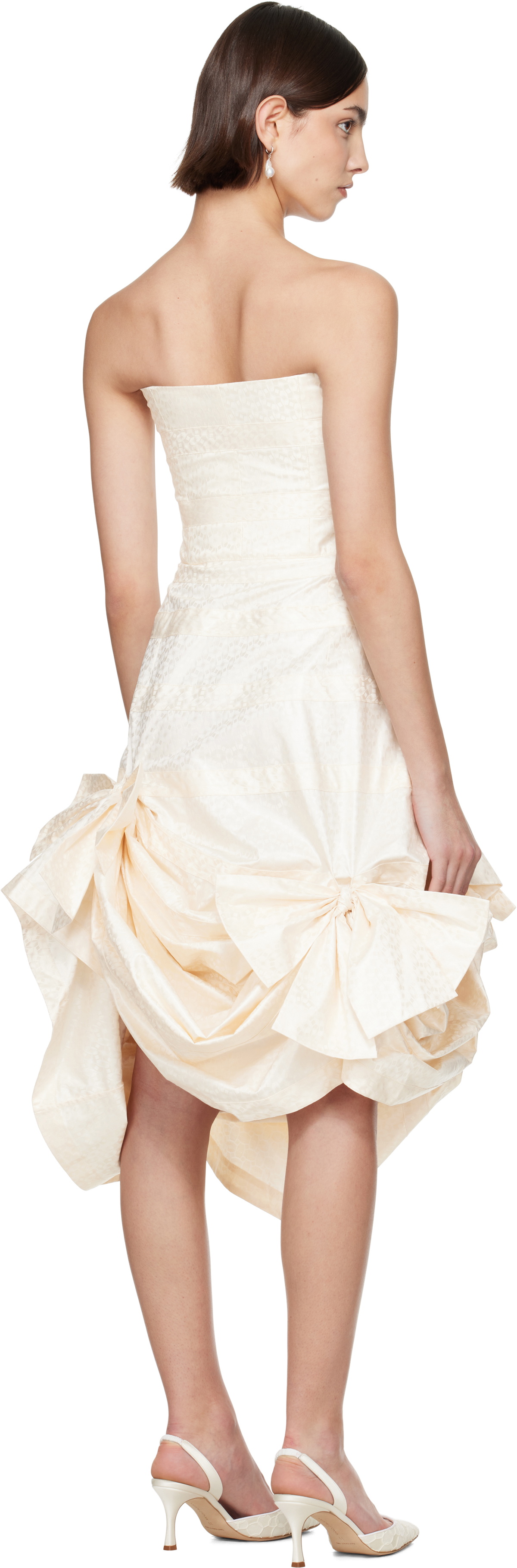 SUPER YAYA SSENSE Exclusive Bridal Capsule Beatrice Strapless Midi Dress