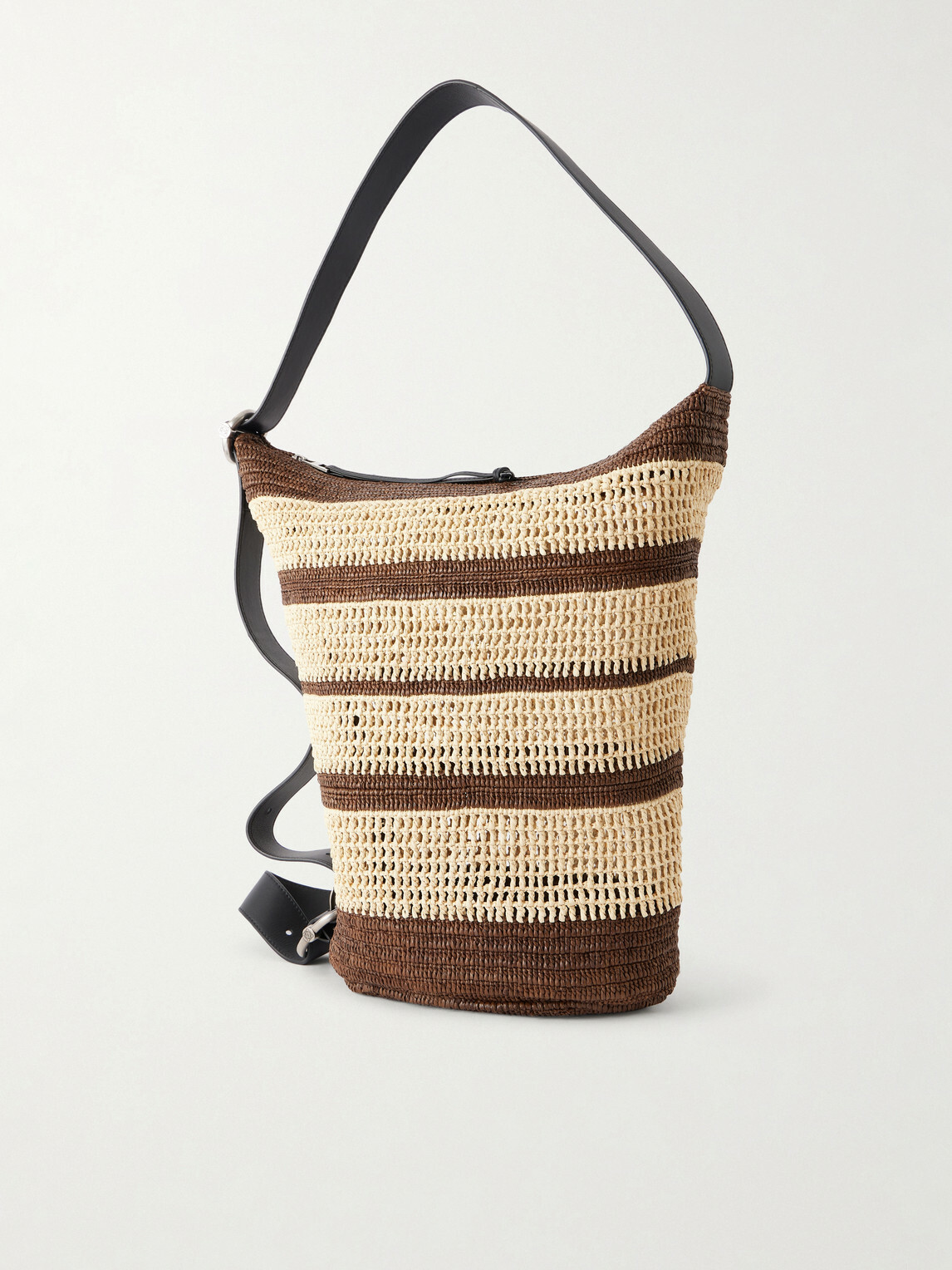 LOEWE - Paula's Ibiza Loop Bucket Medium Leather-Trimmed Raffia Tote Bag